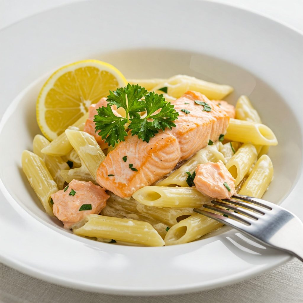 Kremet pasta med laks