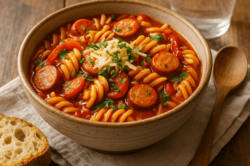 Pølsegryte med pasta