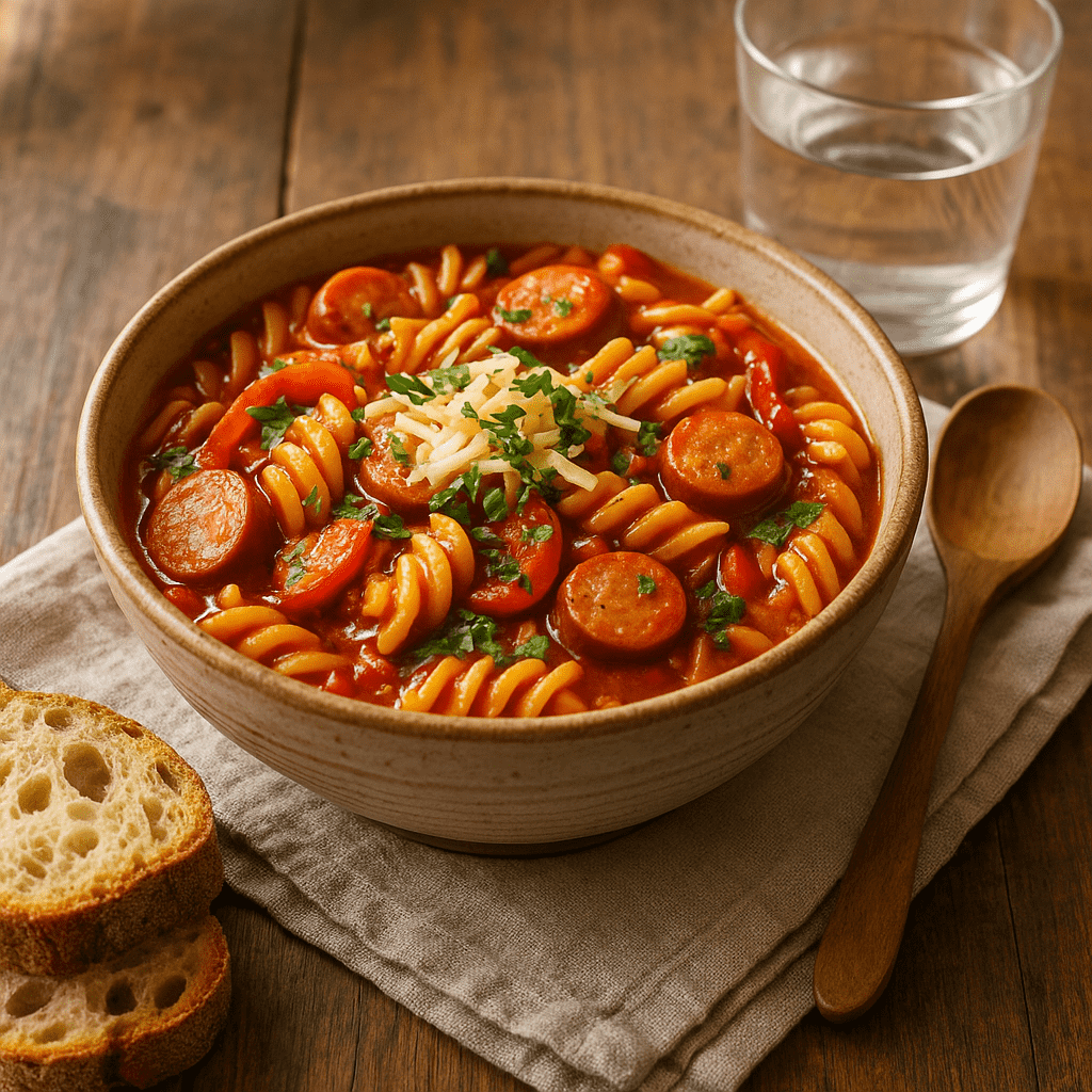 Pølsegryte med pasta