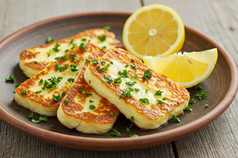 Grillet halloumi med sitron og urter