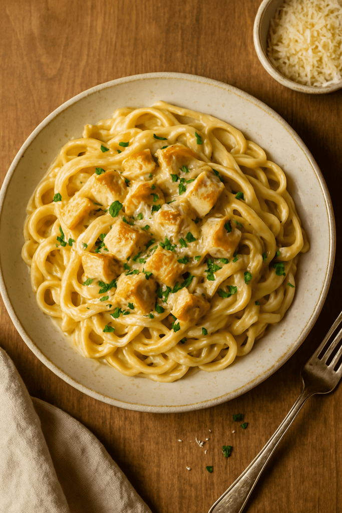 Kremet pasta med kylling