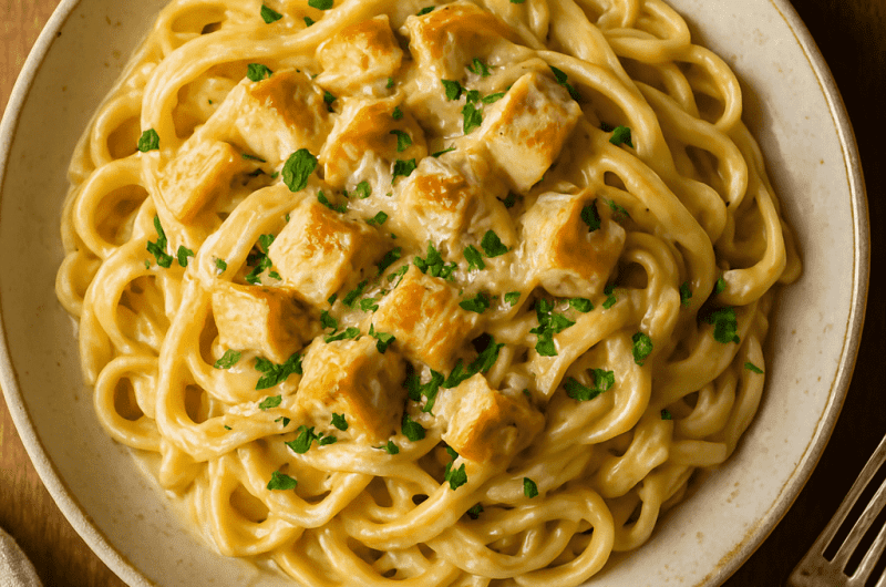 Kremet pasta med kylling