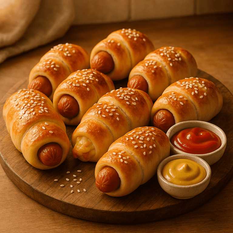 Pølsehorn med pizzadeig