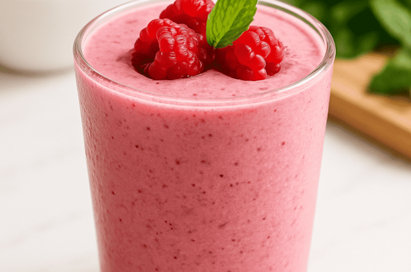 Forfriskende bringebærsmoothie