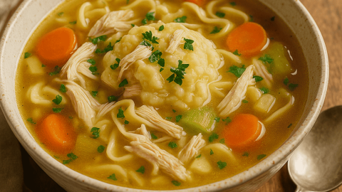 Kyllingsuppe med nudler