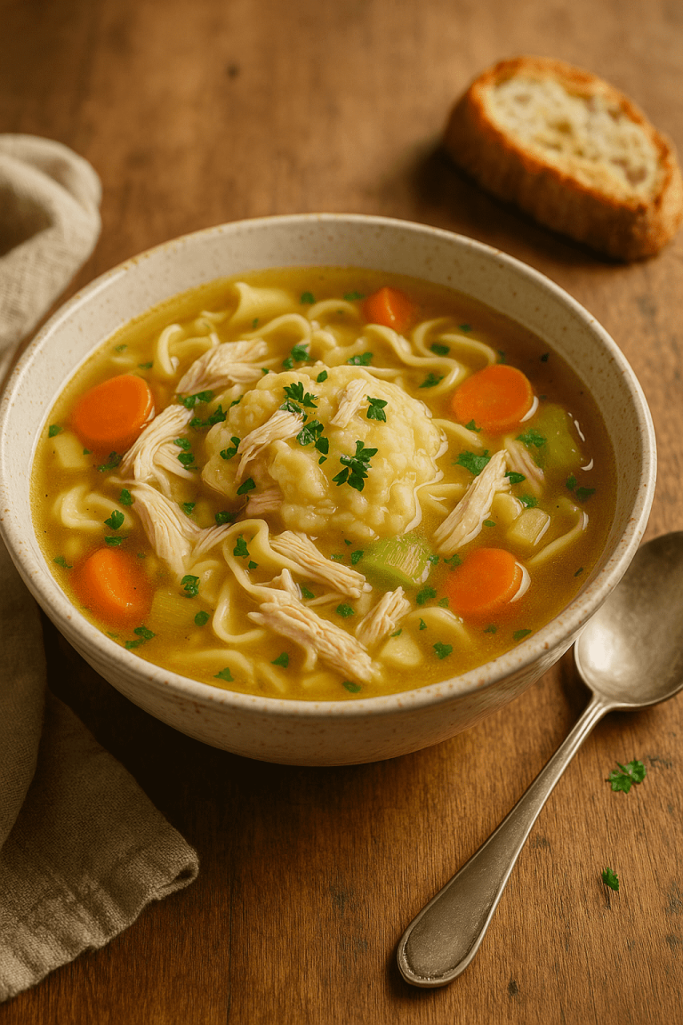 Kyllingsuppe med nudler