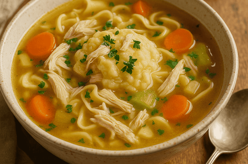 Kyllingsuppe med nudler