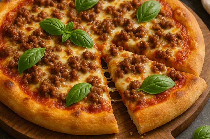 Pizza med kjøttdeig