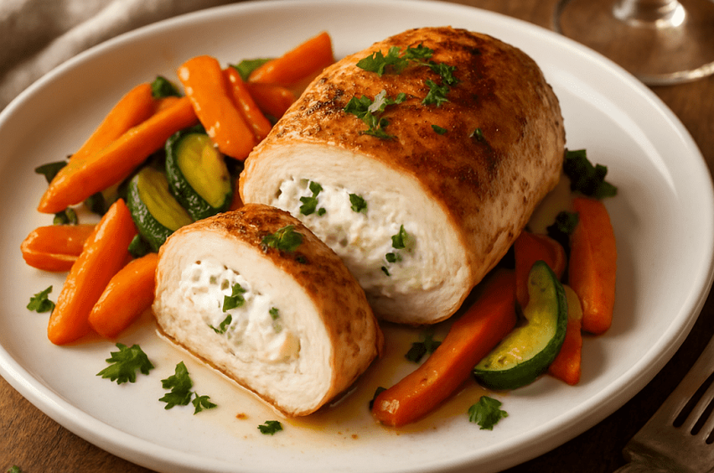 Kremet fylt kyllingfilet med kremost