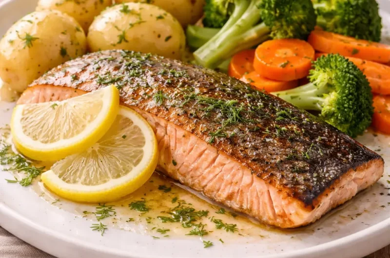 Ovnsbakt ørret med skinn