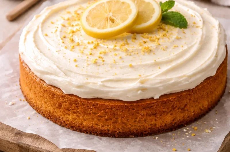 Sitronkake med ostekrem