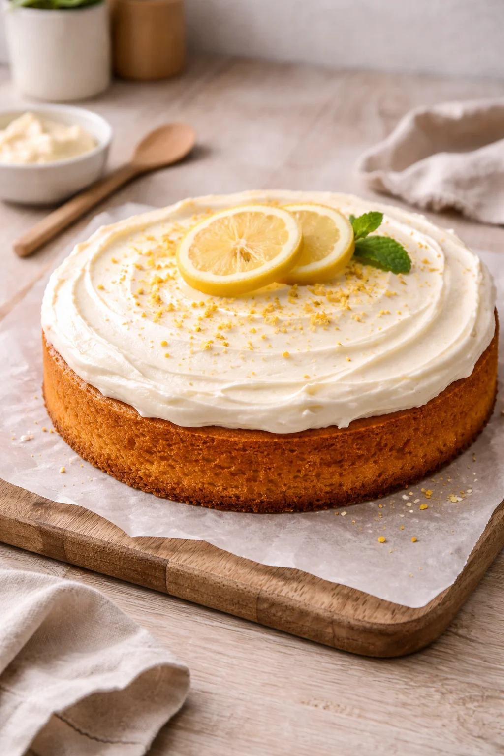 Sitronkake med ostekrem