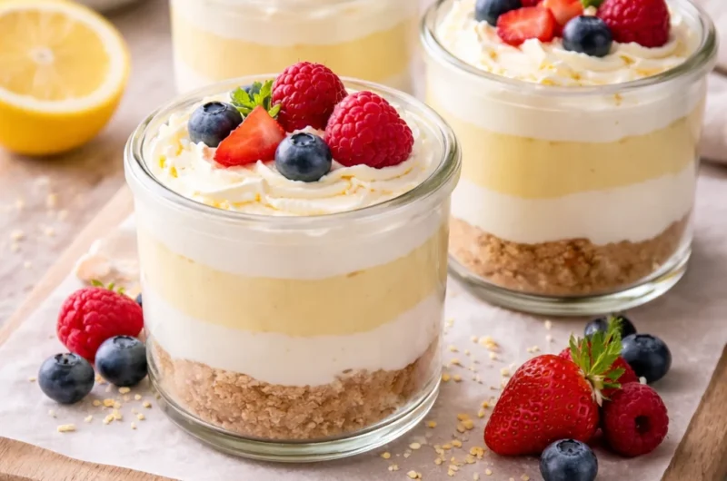 Sitron dessert i glass