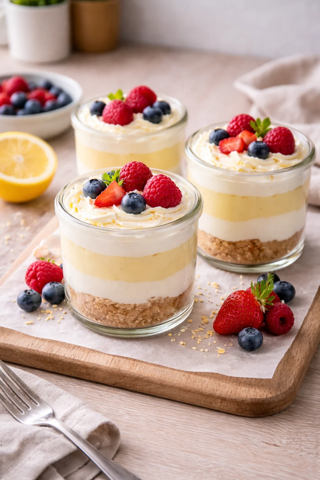 Sitron dessert i glass