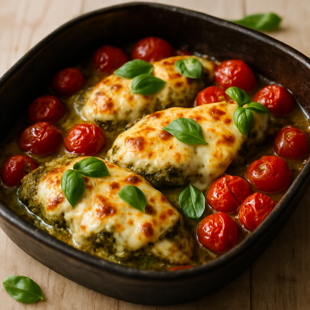Bakt Pestokylling med Mozzarella