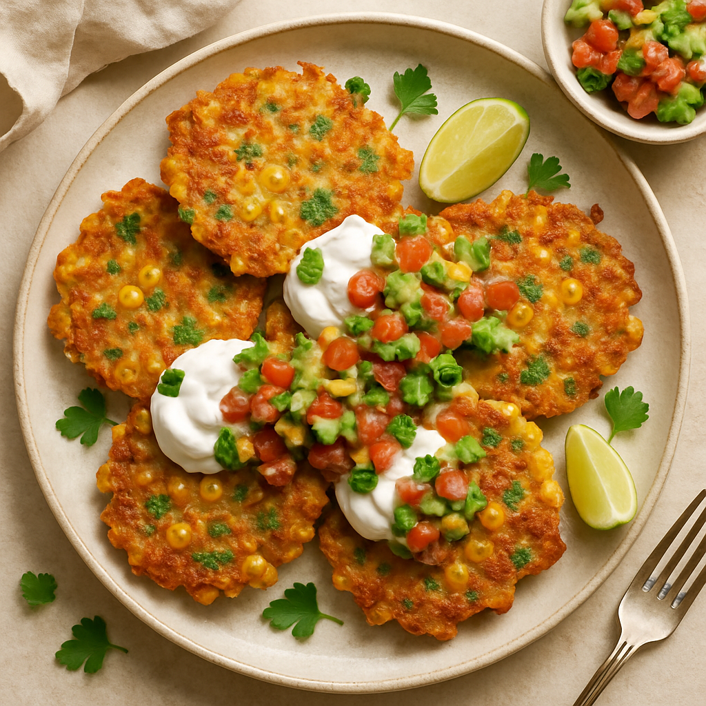 Cheesy Corn Fritters