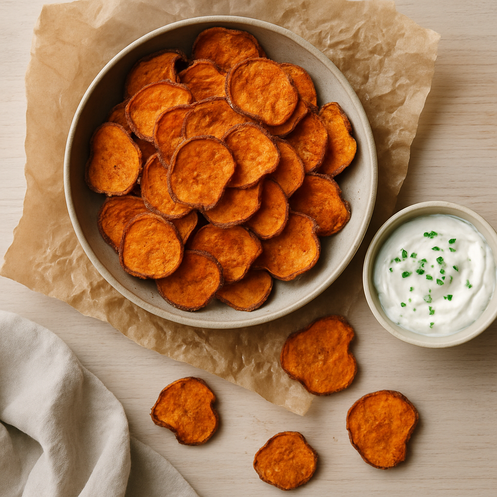 Søtpotetchips i Ovn